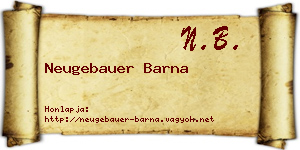 Neugebauer Barna névjegykártya